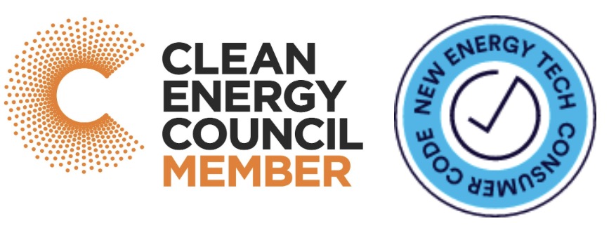 Clean Energy Council Member and New Energy Tech Consumer Code logos